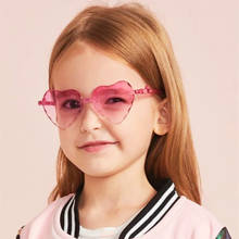 Gafas De Sol sin montura para niños y niñas, lentes De Sol infantiles con diseño De corazón De amor, con degradado, con UV400 2024 - compra barato