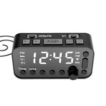 Rádio automotivo estéreo digital, despertador, rádio fm, carregamento usb, luz de fundo, volume de alarme ajustável 2024 - compre barato