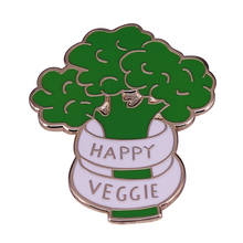 Broche de Veggie feliz, bróculi insignia de, accesorio de Pin de esmalte de comida lesbiana 2024 - compra barato