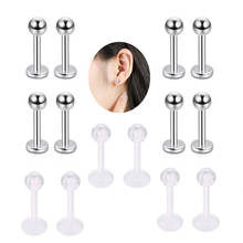 4Pcs Tragus Helix Bar Ball Stainless Steel Transparent Clear Flexible Labret Lip Ring Stud Cartilage Ear Piercing Body Jewelry 2024 - buy cheap