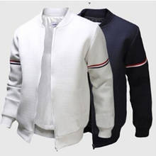3XL Moda Sportwear Jaqueta De Beisebol Dos Homens Fita Decorativa Branco Casual Casaco Jaqueta Bomber Homens Mens Jaqueta E Casaco 2024 - compre barato