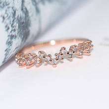 ZHOUYANG Dainty Ring For Women Thin Concise Style Mini Cubic Zirconia Wedding Ring Rose Gold Color Fashion Jewelry Gift R898 2024 - buy cheap