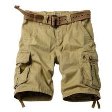 Pantalones cortos de algodón para hombre, ropa de playa, holgados, con múltiples bolsillos, talla grande 2024 - compra barato