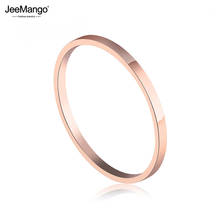 JeeMango Simple Design Finger Rings For Women Minimalist Rose Gold Color Mixed Size 1.5 MM Width Ring Jewelry Gift JR19162 2024 - buy cheap