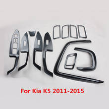 Cubierta de Panel de Control de ventana de coche, moldura de salida de tablero, embellecedor estampado de fibra de carbono para Kia K5 2011 2012 2013 2014 2015 2024 - compra barato