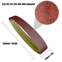 10 peças 528*30mm cintos de lixamento 60-600 lixa de trituração e polimento substituição para moedor de ângulo 2024 - compre barato