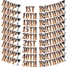 1set Happy Birthday Banner Baby Shower 1st 30 40 50 Birthday Party Decorations Photo Booth Happy Birthday Bunting Garland Flags 2024 - buy cheap