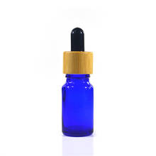 200pcs 10ml blue glass dropper bottle with bamboo lid clear amber green glass bottle  glass essential oil bottlewith bamboo cap 2024 - buy cheap