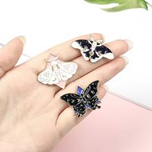 Starry sky Moth Butterfly Enamel Pins Black white Insect Brooches Bag Lapel Animal Badge Jewelry for Kids Friends Brosche 2024 - buy cheap
