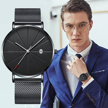 New Luxury Mens Date Calendar Watch Business Casual Quartz Watches Men Ultra Thin Stainless Steel Mesh Watch Relogio Masculino 2024 - buy cheap