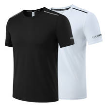 Camisa esportiva casual poliéster correndo camiseta fitness gym t-shirts masculina respirável manga curta 6 cores tamanho S-5XL formação superior 2024 - compre barato