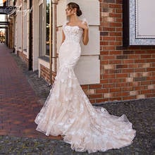 Traugel Sexy Sweetheart Backless Lace Mermaid Wedding Dresses Elegant 3D Flower Appliques Court Train Trumpet Bridal Gown 2024 - buy cheap