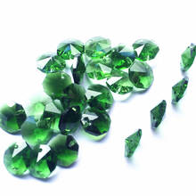 Free Shipping 500pcs  K9 14mm Crystal octagon Beads in 2 holes crystal chandelier parts decoration green crystal curtain beads 2024 - buy cheap