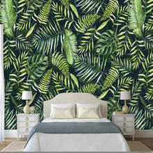 Papel tapiz 3D personalizado, mural de hojas verdes frescas, paisaje de naturaleza, lluvia tropical, planta de bosque, decoración de flores, mural de papel tapiz 2024 - compra barato