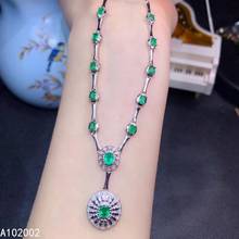 Kjjeaxcmy jóias finas esmeralda natural 925 prata esterlina novas mulheres pingente colar suporte de corrente teste de luxo moda 2024 - compre barato