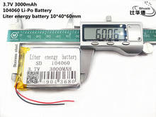 Хорошего качества литиевая батарея 3,7 V, 3000mAH 104060 полимерный литий-ионный/литий-ионный аккумулятор для планшетных ПК банк, gps, mp3, mp4 2024 - купить недорого