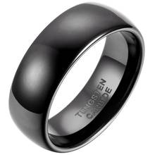 BONISKISS 2020 8mm Classic Wedding Rings For Women Men Black 100% Tungsten Carbide Ring  Anniversary Engagement Wedding Band 2024 - buy cheap