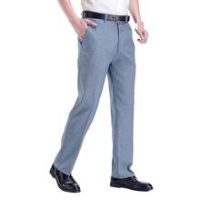 Nova secção fina primavera verão g1572 masculina de meia-idade fashion casual de cintura alta calças largas retas baratas atacado 2020 2024 - compre barato