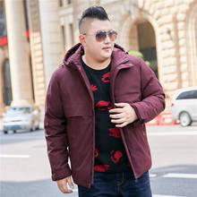Winter Men's Hooded Coat Extra Large XL-10XL Men's Jacket Casual Warm Thick Jacket Color: Black Dark Blue Wine Red 2024 - buy cheap