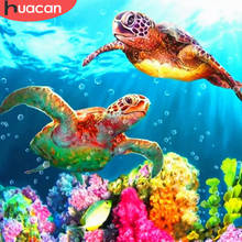 HUACAN Full Drill Diamond Painting Sea Turtle Embroidery Mosaic Animal Cross Stitch Wall Decoration Handmade Gift 2024 - buy cheap