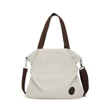Women Zipper Shoulder Bag Simple Style Large Capacity Canvas Handbag Tote Crossbody Bags 2024 - buy cheap