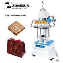 ZONESUN ZSP-890Q Pneumatic Stamping Machine leather LOGO Creasing machine LOGO stampler name card stamping machine 2024 - buy cheap