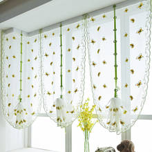 Organza bordado padrão flores cortina cortinas de tule cozinha quarto sala estar janela decorativa 2024 - compre barato