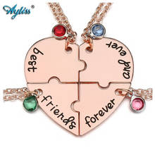 Ayliss Alloy Rhinestone Best Friends Forever and Ever BFF Puzzles Necklace Friendship Heart Puzzle Pieces Pendant Necklaces Set 2024 - buy cheap