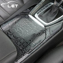 Textura de grano de cuero de cocodrilo negro, pegatina de envoltura de vinilo para coche, película adhesiva, revestimiento de estilo Interior para coche 2024 - compra barato