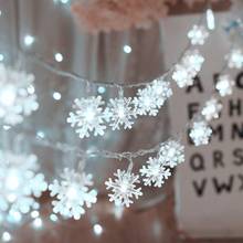 1.2M 3M Snowflake LED String Lights Fairy Lights Indoor Outdoor Battery Operated Garland Xmas Decoration New Year Party Wedding 2024 - buy cheap