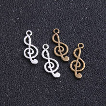 20pcs/lot 10*25mm Antique   Wholesale  Alloy Music Note Charms Jewelry Charms Findings 2024 - buy cheap