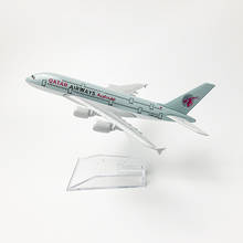 16cm 1: 400 escala aviões qatar airbus a380 modelo avião kits presente avião metal diecast modelos brinquedos colecionáveis 2024 - compre barato