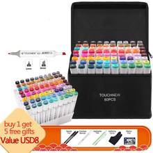 Touchnew Markers Pen Set Felt-tip pens 80/168 Color Animation Sketch Marker Dual Head Drawing Art Brush Pens with 5 Gifts 2024 - buy cheap