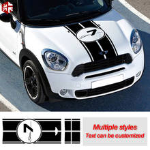 Car Hood Decal Bonnet Stripes Engine Cover Trunk Rear Tail Stickers For MINI Countryman R60 Cooper S JCW Accessories 2024 - buy cheap