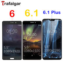 ЖК-дисплей Trafalgar для Nokia 6,1 Plus, сенсорный экран X6 2018 TA-1045 TA-1050 1016 1068 для Nokia 6 6,1, Замена ЖК-дисплея 2024 - купить недорого