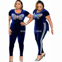 2 Piece Set Velvet African Women's Clothing Autumn Winter 2021 African Clothing Muslim High Quality Fashionable African Women 2024 - buy cheap