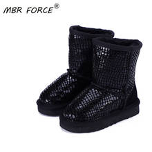 MBR FORCE-botas de nieve impermeables para niños y niñas, botines clásicos de alta calidad, de cuero genuino, cálidos, a la moda, para invierno, 2020 2024 - compra barato