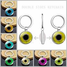 Llavero con forma de ojo amarillo para mujer, joyería con diseño de ojo verde, cúpula de cristal de doble cara, regalo creativo 2024 - compra barato