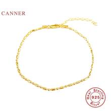 CANNER Ins Round Bead Simple Anklet Bracelet 925 Sterling Silver Anklets For Women Women Foot Jewelry Summer Cavigliera 2024 - buy cheap