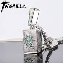 TOPGRILLZ-collar y colgante de Fa Mahjong china para hombre y mujer, joyería de Hip Hop, cadena de CZ 2024 - compra barato