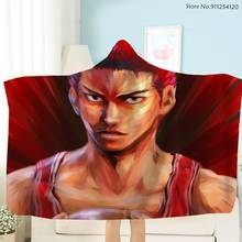 Cobertor com capuz para meninos e adolescentes anime slam dunk, cobertor de pelúcia usável 150x20cm 2024 - compre barato