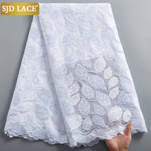 SJD LACE Pure White Dry Lace Embroidery African Lace Fabric High Quality Swiss Voile Lace In Switzerland 5Yards Materilas A2390 2024 - buy cheap