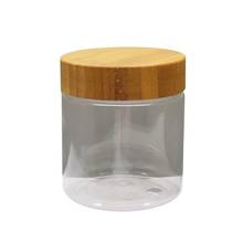 20PCS 250g 250ml Big Clear Plastic PET Cream Jars with bamboo Lid Cap Bamboo Plastic Cosmetic Jar Honey candy Jars 2024 - buy cheap