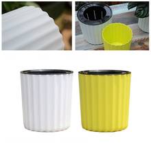 New Automatic Vertical Stripes Round Shape Self Watering Plant Flower Pot Planter For Desktop Table Floor Garden Home Decoration 2024 - buy cheap