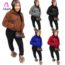 Teddy Coat Fleece Winter Clothes Women Cropped Puffer Jacket Pocket Warm Plush Coat Long Sleeve Fuzzy Outwear 2020 Cardigan Coat 2024 - buy cheap