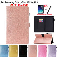 Glitter Case For Samsung Galaxy Tab S6 Lite 10.4'' 2020 P610 SM-P610 SM-P615 Cover Funda Silicone PU Leather Shell Coque +Gift 2024 - buy cheap