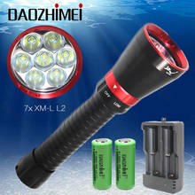 7000LM Dive LED Flashlight 7x XM-L L2 Brightest Diving Underwater Light Portable 100m Waterproof Dive Lamp Torch use 2 x 26650 2024 - buy cheap