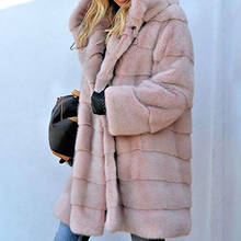 Casaco de pele sintética feminino, casaco quente elegante e grosso com imitação de pele fashion para inverno plus size 2024 - compre barato