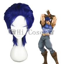 Peluca de cosplay de Tokyo JoJo's Bizarre Adventure para hombre, juego de rol, Jonathan Joestar, peluca de pelo azul con estilo, disfraces 2024 - compra barato