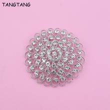 TANGTANG Large Round Brooch For Women Rhodium Plating Florentina Brooch Pin Wedding Ornament Jewelry Scarf Clip Pins Accessories 2024 - buy cheap
